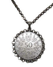 Łańcuszek ludowy Łańcuszek Austria 50 szylingów SREBRNA moneta 1971: ING JULIUS RAAB