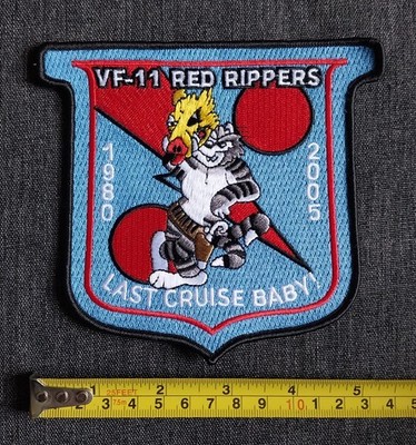 U.S. Navy F-14 Tomcat ''LAST CRUISE BABY!'' VF-11 Red Rippers 1980-2005 Patch