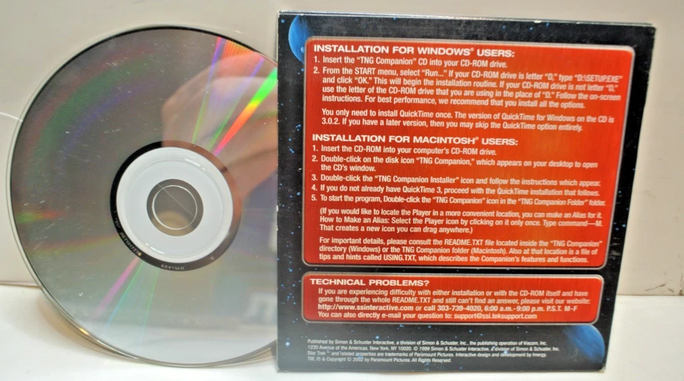 Star Trek The Next Generation Companion 1999 CD-ROM Series Guide Script Library - Image 2 of 2