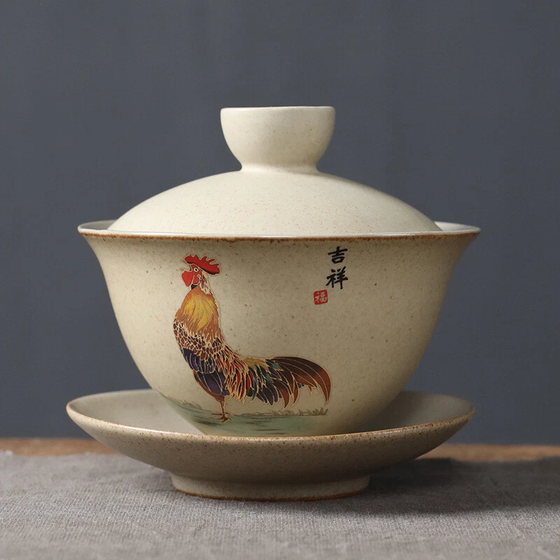 Gaiwan Vintage Tetera Gres Cuenco Cerámica Tetera Kung Fu Juego de Té Gallo Foto 3 de 4