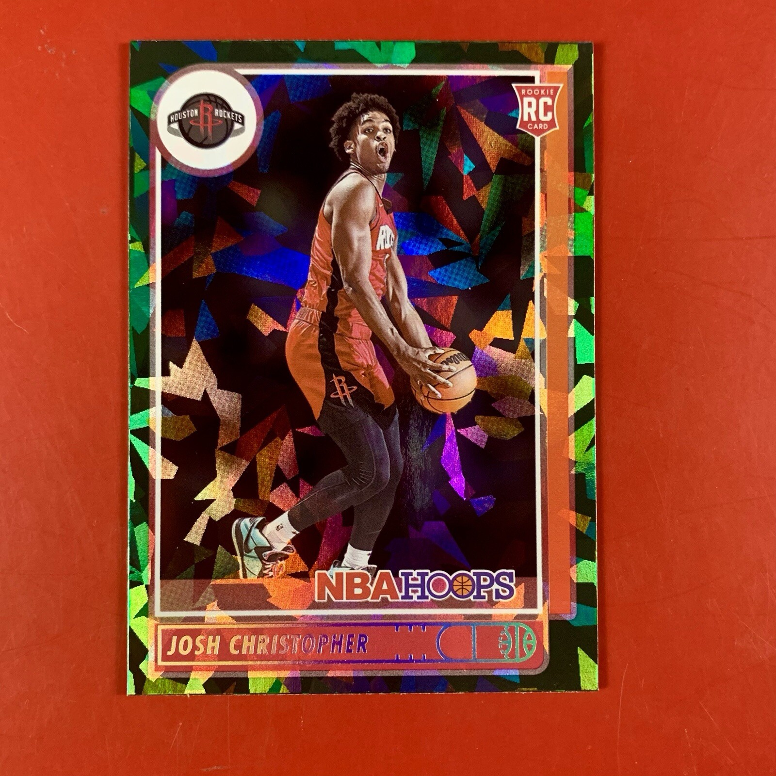 2021-22 Panini Hoops Green Cracked Ice Josh Christopher card #214 RC Rockets