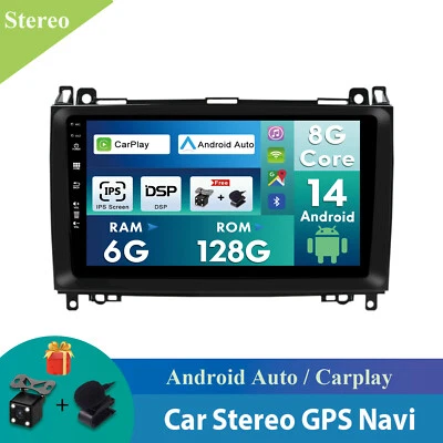 6+128GB Car Stereo GPS Carplay Android 14 For Mercedes Benz W639/Vito/Viano/W906
