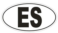Es Spain Country Code Oval Bumper Sticker Or Helmet Sticker D950 Es Spain Country Code Oval Bumper Sticker Or Helmet Sticker D950