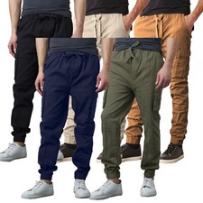 Mens 3-Pack Super Flex Stretch Fabric Cargo Jogger Pants Size S-2XL FREE SHIP