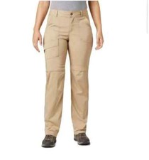 COLUMBIA Kestrel Trail Stretch Convertible Pant Womens 6 Long Khaki Lightweight