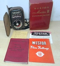 Vintage Weston Master II Universal Camera Photo Exposure Light Meter w/case box