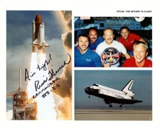 RICK HAUCK signed 8x10 NASA ASTRONAUT litho DISCOVERY CREW photo GREAT CONTENT