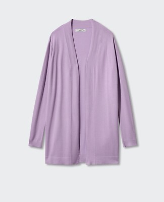 Lilac Light Pastel Purple Long cardigan Small size Mango store UK