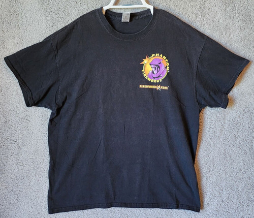 Phantom Fireworks USA Logo Black Employee Uniform Promo T Shirt Size XL