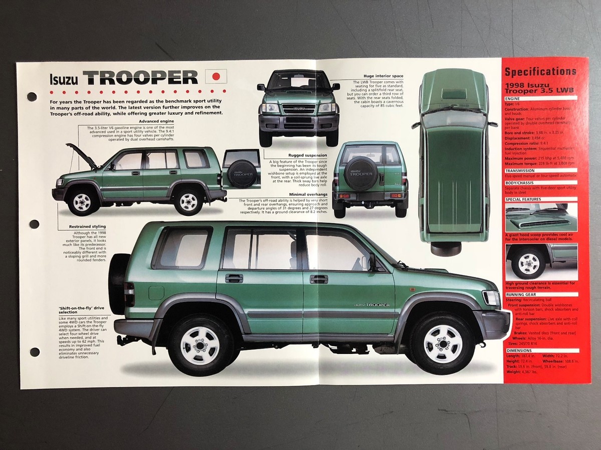 BROCHURE TROOPER2 サイズM Isuzu Trooper II Sales Brochure | eBay