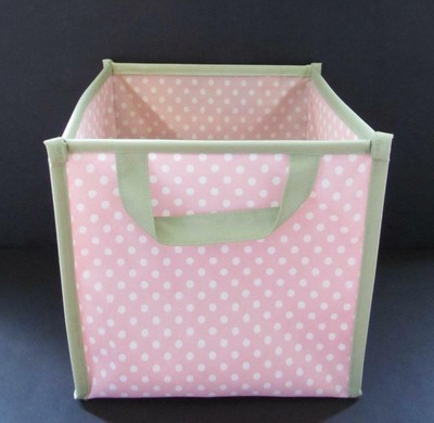 Pottery Barn Kids Pink White Polka Dot Pop Up Toy Storage Tote