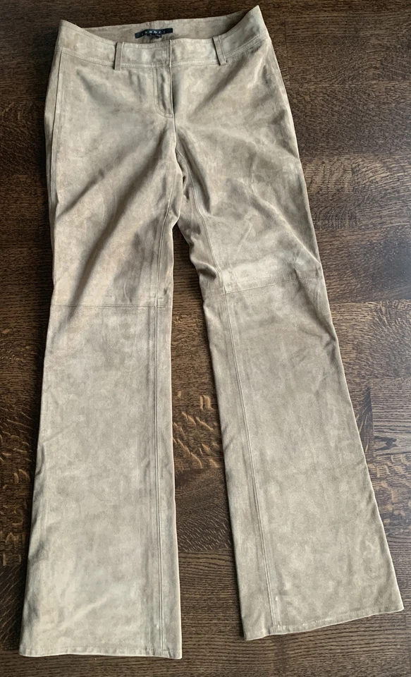 Theory 皮革麂皮绒女式裤子 2 码 棕褐色。 100%皮革。