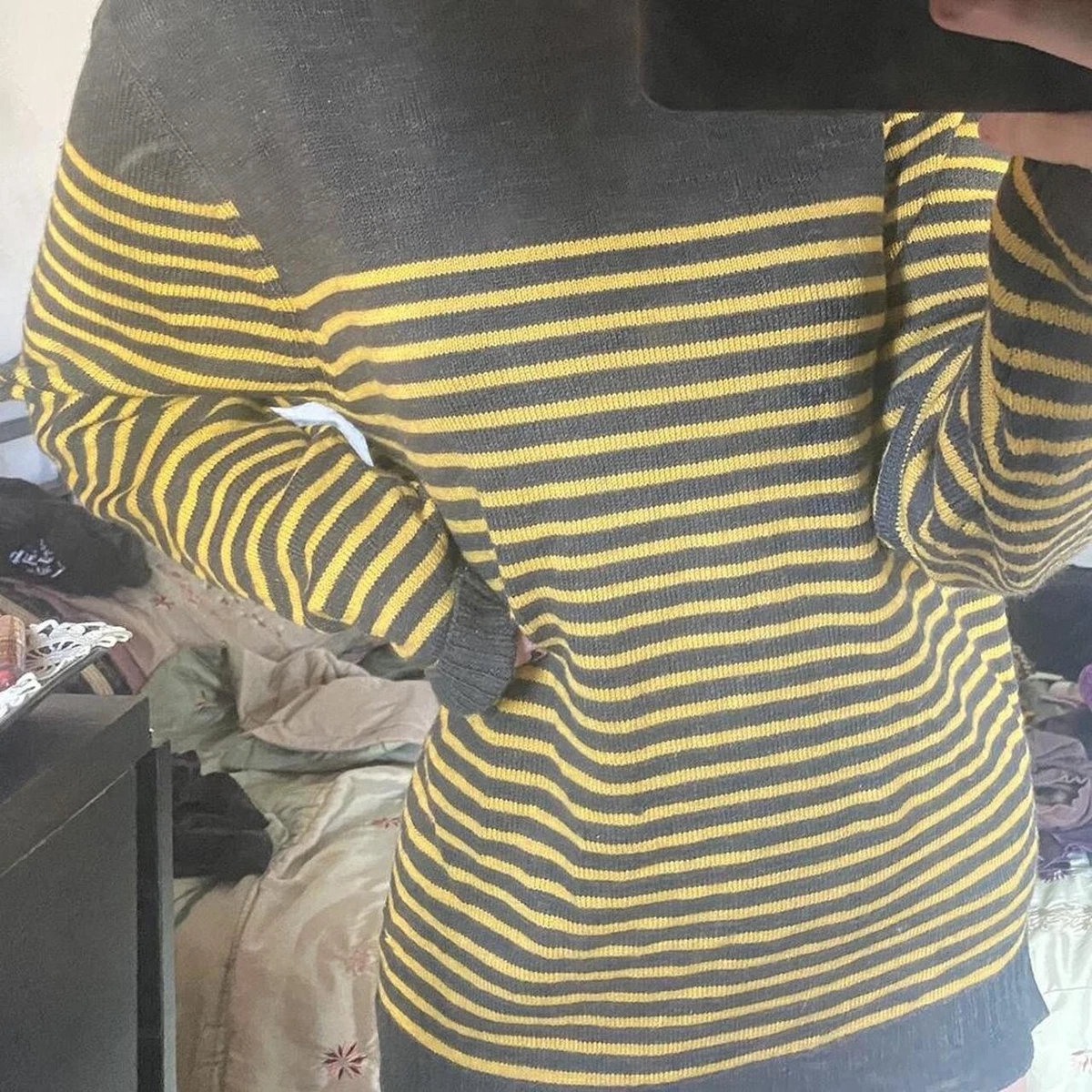 Grey and yellow best sale jumper
