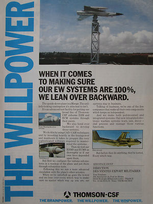 9/1988 PUB THOMSON CSF MIRAGE TRANSALL ESM ECM EW ESMS ECMS ELINT JAMMING POD AD