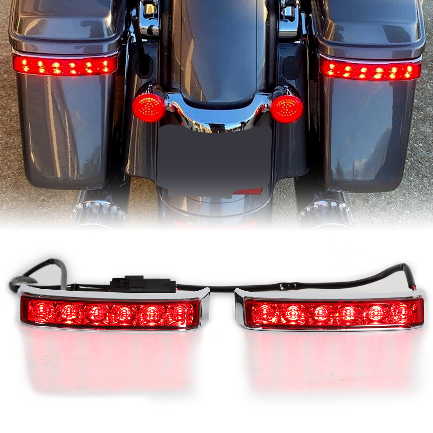 Saddlebag Saddle Bags LED Run Brake Turn Lamp Light For Harley Touring