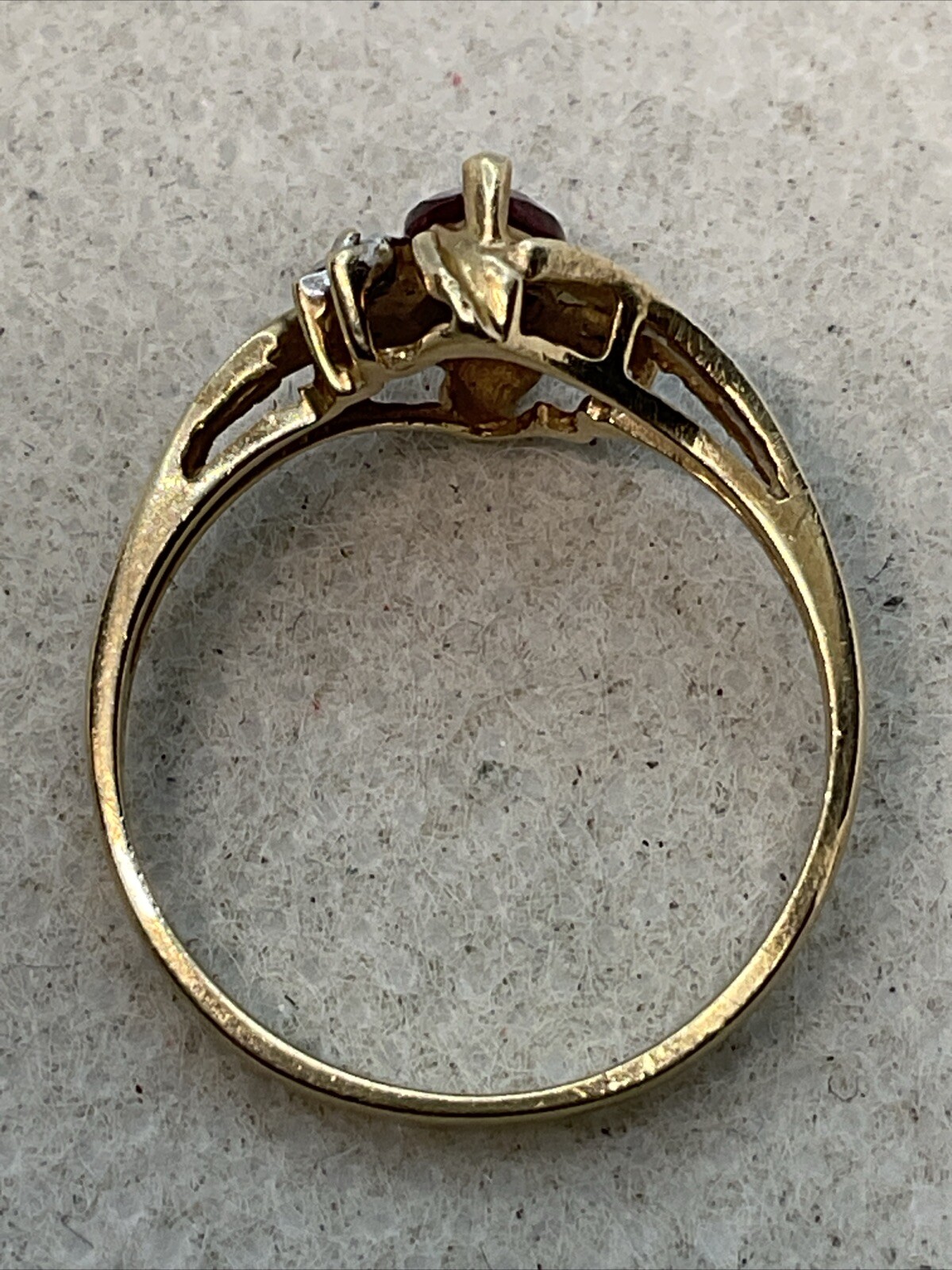 CASUAL Solid 10K Yellow Gold Created Ruby & Diamo… - image 9