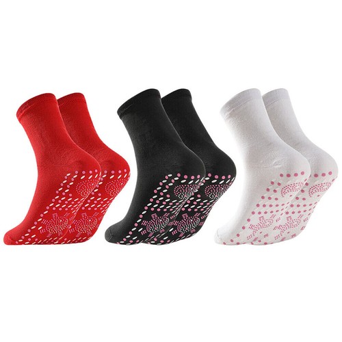 3 Pairs Self Heating Therapy Magnetic Tourmaline Socks Winter Warm Massage Socks - Picture 12 of 18