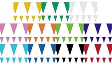 10m Colour Triangle Flag Bunting - Pennants Party Decoration Christmas Banner