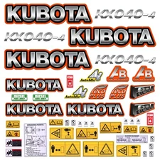 Decal Kit fits Kubota KX040-4 Mini Excavator X Aftermarket Vinyl - Made in USA!