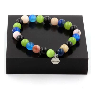 Armband Perlen Opal Rosa + Achat Phylum Blau + Peridot Made IN Germany F - Bild 1 von 3