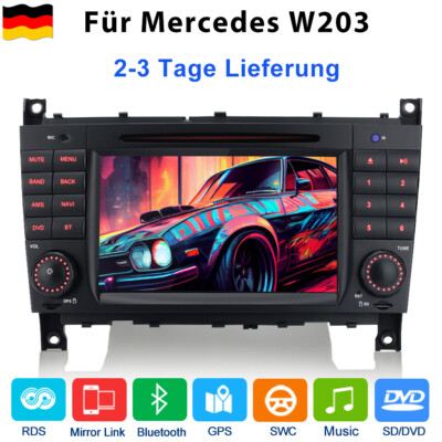 DAB+ 7  Autoradio GPS Navi CD DVD DAB+ RDS SWC Für Benz C-Klasse W203 CLK 209