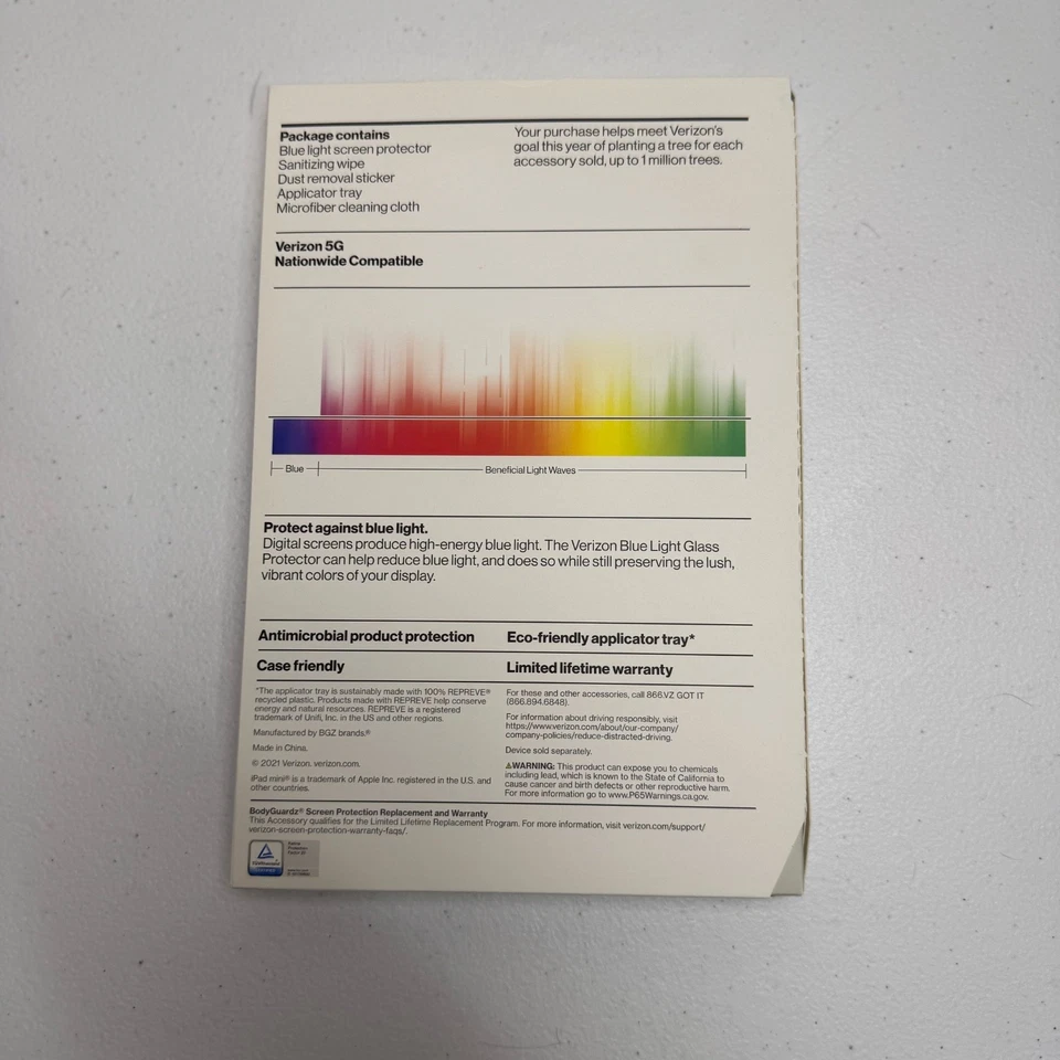 Verizon Blue Light 9H Glass Screen Protector for Apple iPad Mini 6th Gen (2021) - Image 2 of 2