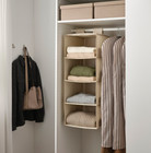 IKEA RÅGODLING Hanging Storage W 4 Compartments, 36x45x92 cm, Textile Beige