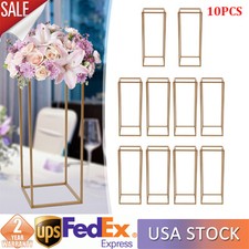 23.6in 10Pcs Tall Gold Metal Flower Stand for Wedding Table Centerpieces Decor