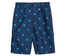 Kanu Surf Blue Sailboat Print Swim Trunks Boys X-Large 18-20