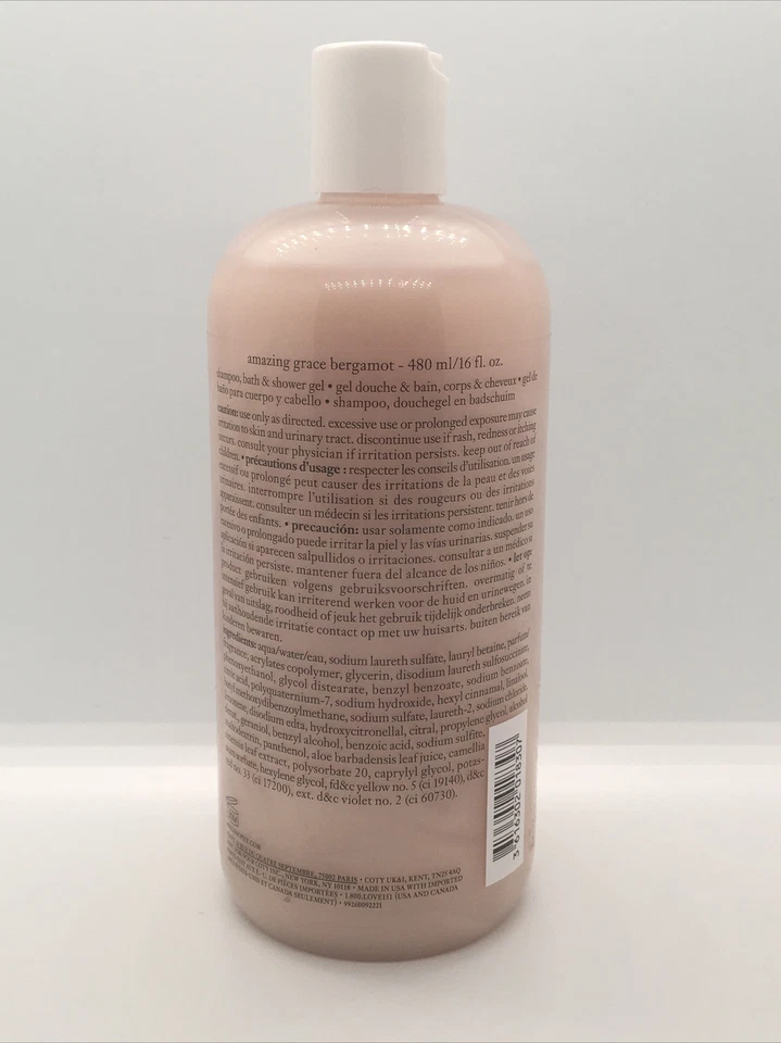 Philosophy - Amazing Grace Bergamot Shampoo, Bath & Shower Gel 16 oz. SEALED NEW - Image 4 of 4
