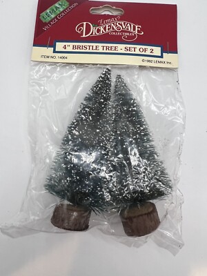 Bristle Tree Vintage Package Of Two lemax dickensvale tree 1992.  4inchs Tall