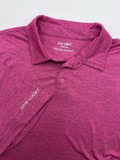 Black Clover Polo Shirt Men XXL Fuchsia Heather Golf Live Lucky Performance Poly