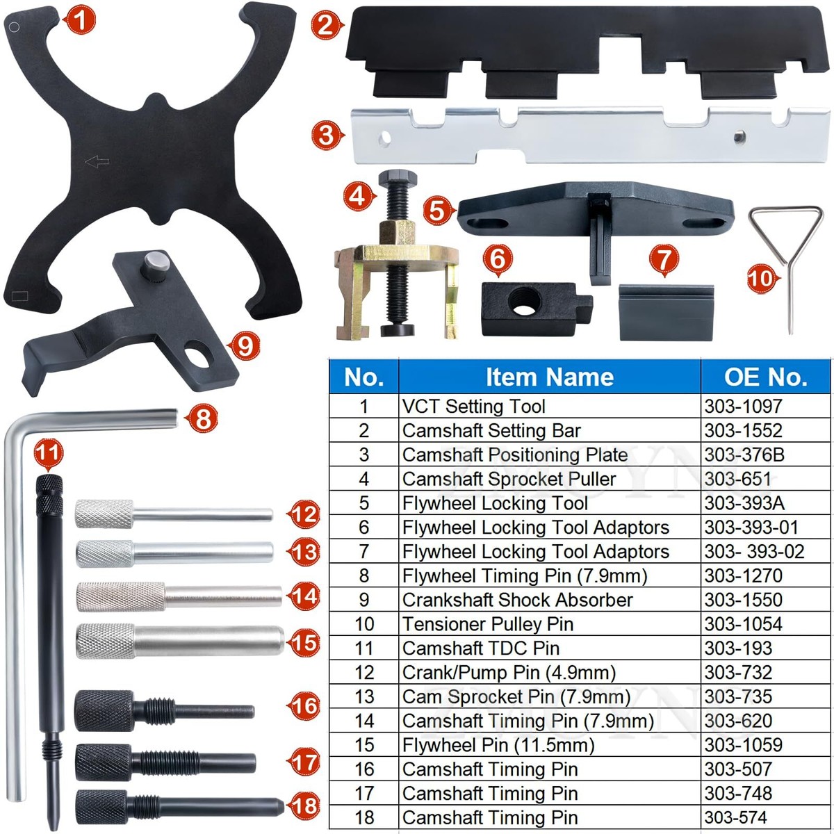 Mrcartool Engine Timing Tool Camshaft Alignment Flywheel Locking Tool ...