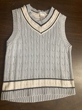 Janie Jack light blue and white stripe sweater vest boys 6