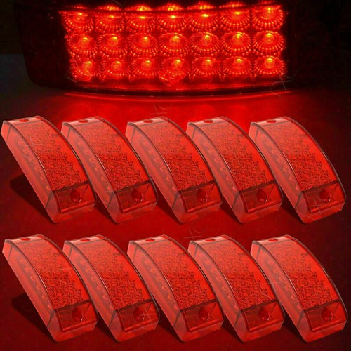 2x 21 LED Side Marker Clearance Light Rectangle 12V Truck Trailer Camper Red