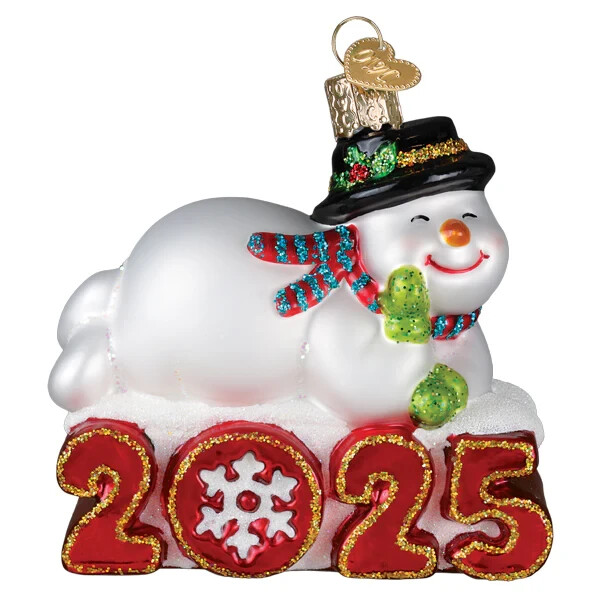 Old World Christmas 2025 Snowman Glass Ornament in OWC Box 24239
