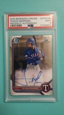 2022 YEISON MORROBEL 1ST BOWMAN CHROME PROSPECT AUTOGRAPH MORROBEL RC PSA 9 