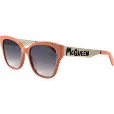 Alexander McQueen AM0353S Womens Plastic Sunglass 002 Pink Silver 56-18 Italy