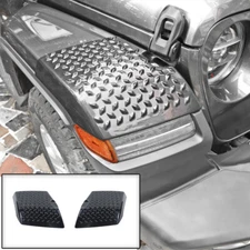 Front Fender Flare Wheel Cover Trim Accessories for 18+Jeep Wrangler JL JT Black