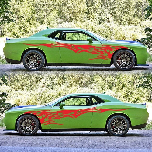 Red Flame Decal Set Large Graphic Body Vinyl Sticker For Car Truck Accessories - Bild 7 von 8
