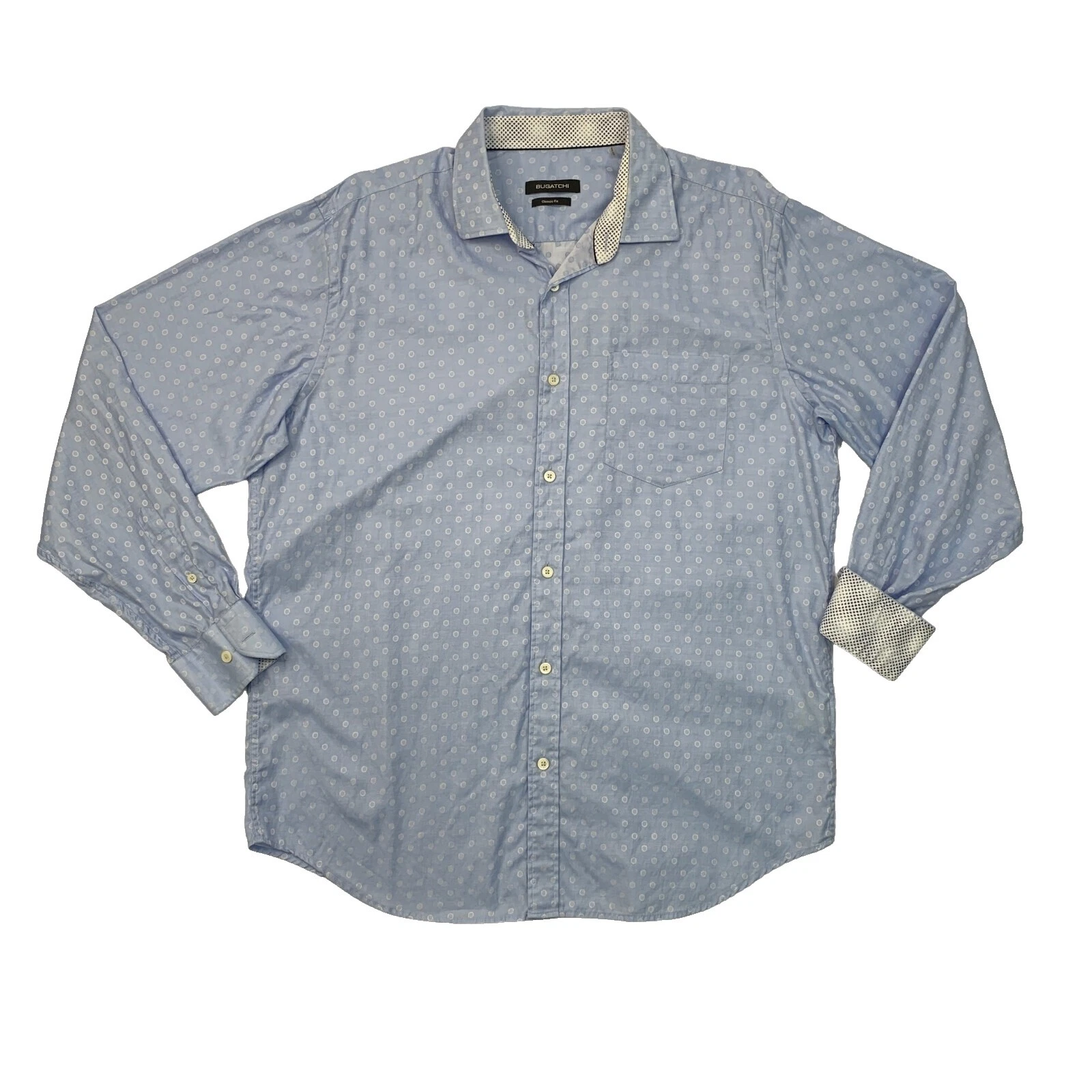 Polka Dot Bugatchi Uomo Classic Casual Button-Down Shirts for Men