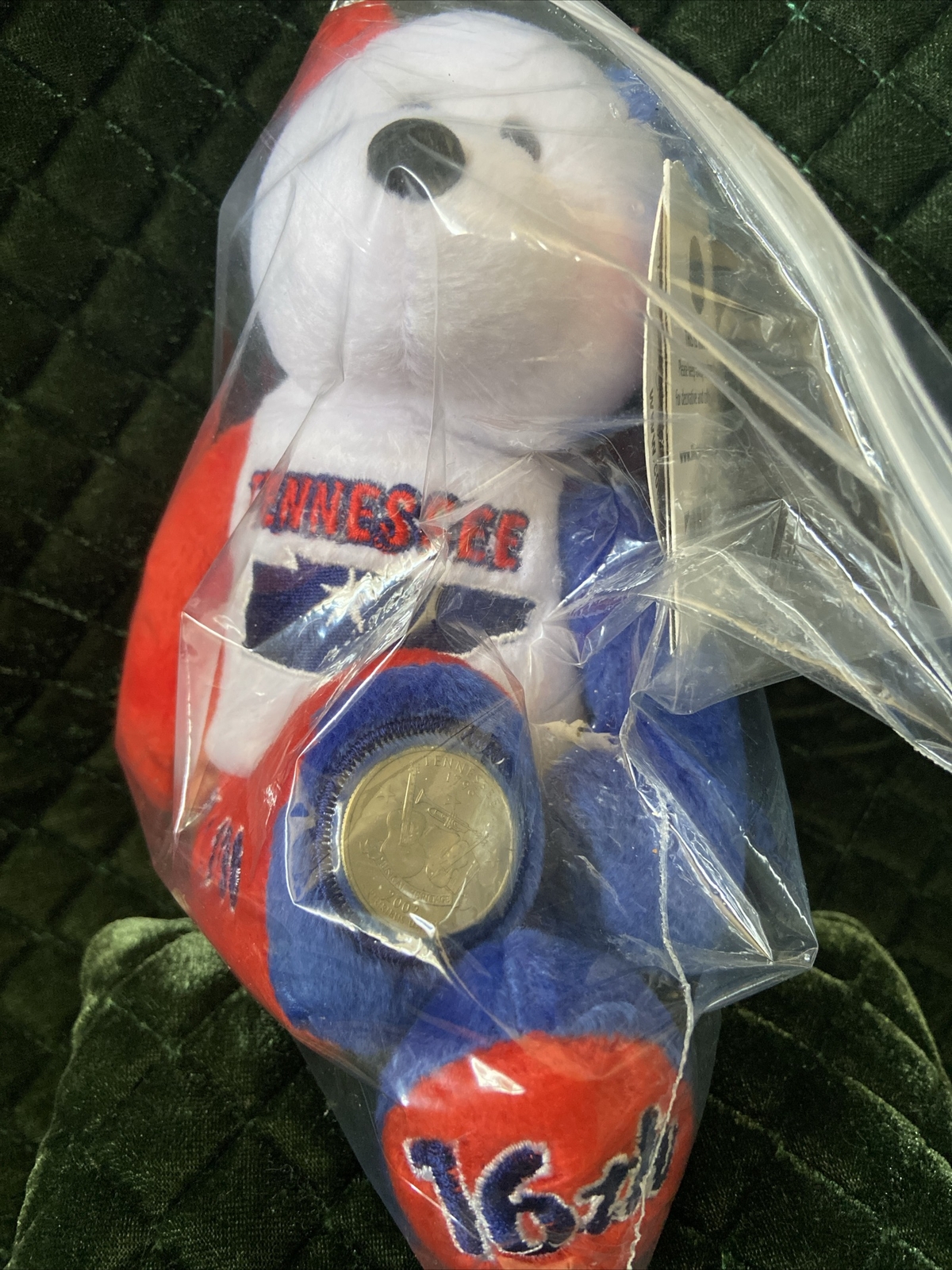 Limited Treasures Bean Bag Plush Coin Bear Tennessee 16th State NEW Quarter 2002