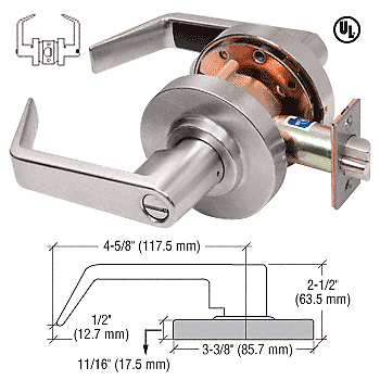 CRL D30PRVBN Brushed Nickel Privacy Heavy-Duty Grade 1 Lever Lockset - Picture 2 of 3