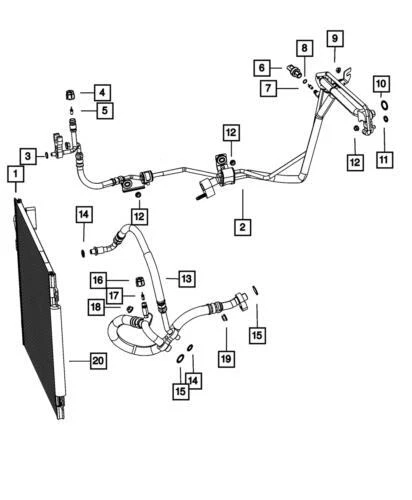Condensador de aire acondicionado delantero genuino Mopar 2013-2016 Dodge Dart 55111484AD Foto 2 de 2