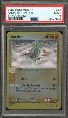 Pokemon Anorith EX Sandstorm Reverse Holo #28 PSA 9 Mint | eBay
