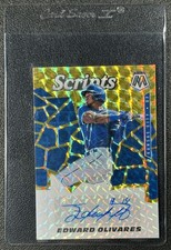 EDWARD OLIVARES 2021 PANINI MOSAIC #SCR-EO ROOKIE SCRIPTS GOLD RC AUTO ROYALS