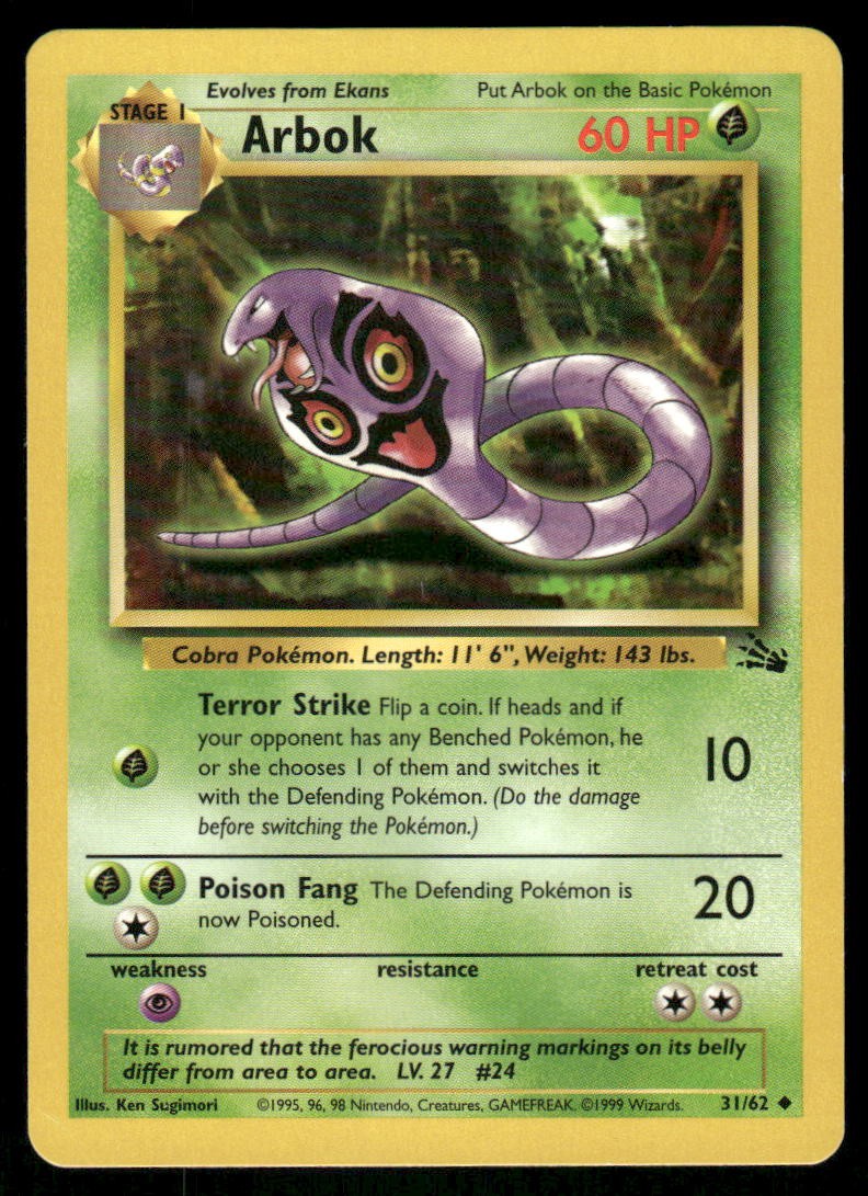 Arbok 31/62 - Fossil - Unlimited Uncommon MP