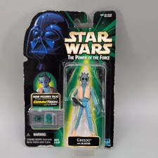 Vintage Hasbro Star Wars POTF Greedo 3.75in CommTech Figure 1999 Green Carded
