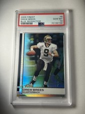 2009 Topps Finest Drew Brees Blue Refractor /429 PSA 10 POP 13 Saints #8 Moment