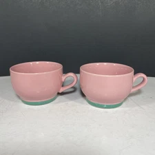 2 Lindt Stymeist Colorways Flat Demitasse Espresso Cups Pink & Green Japan
